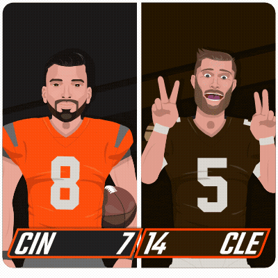 An Illustration Of Two Football Players With The Number 8 And 5 On Their Jerseys GIF