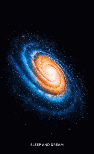 An Image Of A Spiral Galaxy With The Words Sleep And Dream Below It GIF
