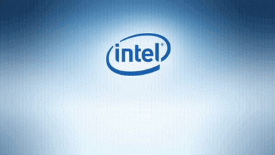 An Intel Logo On A Blue Background GIF