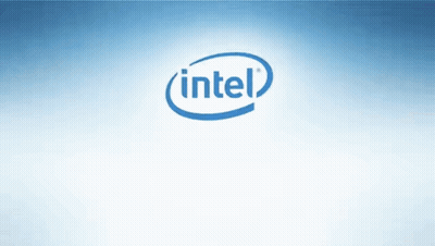 An Intel Logo On A Blue Background GIF