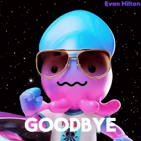 Octopus Wearing Sunglasses Saying Goodbye GIF
