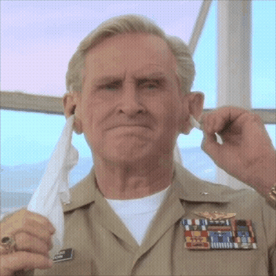 An Older Man In A Military Uniform Has A Name Tag That Says James GIF