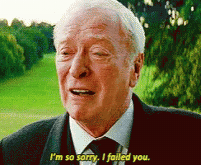 An Older Man In A Suit And Tie Says " I 'M So Sorry I Failed You " GIF