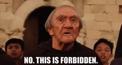 An Older Man Is Standing In Front Of A Group Of Children And Says `` No , This Is Forbidden . '' GIF