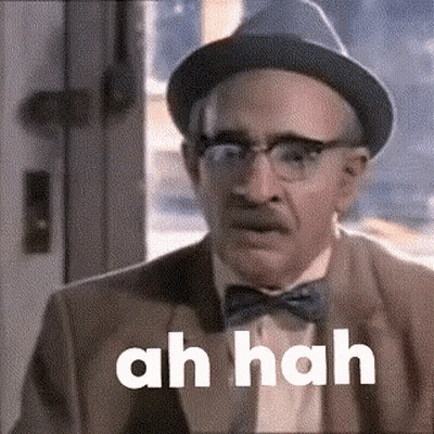 An Older Man Wearing A Hat And Bow Tie Is Making A Funny Face And Saying Ah Hah . GIF