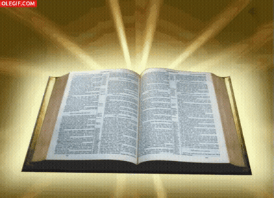 An Open Bible With The Words Olegif.com On The Bottom Left GIF