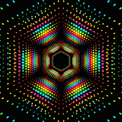 An Optical Illusion Of A Rainbow Colored Circle On A Black Background GIF