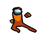 An Orange Among Us Character Is Standing On A White Background And Talking . Sticker