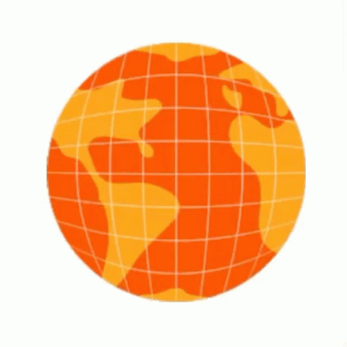 An Orange Globe With Grid Lines Around It GIF