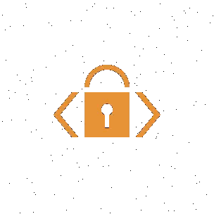 An Orange Padlock With A Keyhole In The Center Sticker
