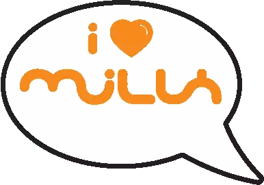 An Orange Speech Bubble With The Words I Love Milan Written Inside Sticker