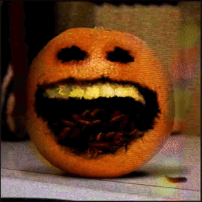 An Orange With A Smiley Face On It GIF