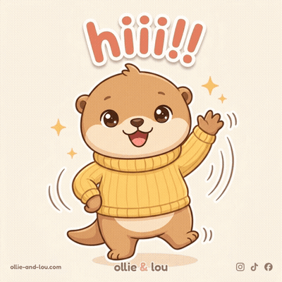 An Otter Wearing A Yellow Sweater Says Hiii !! GIF