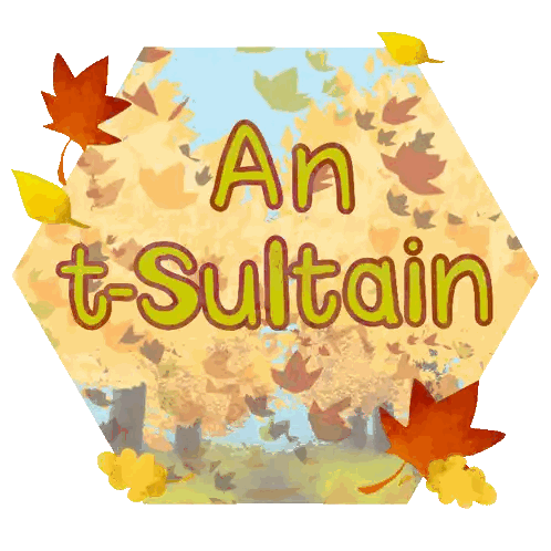 An T-Sultain Sign With Autumn Leaves Sticker
