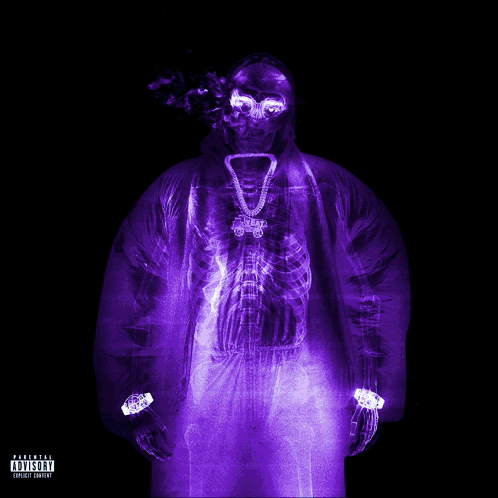 An X-Ray Of A Man Smoking A Cigarette With A Parental Advisory Sticker GIF
