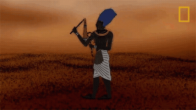 Ancient Egyptian King Holding Spear GIF
