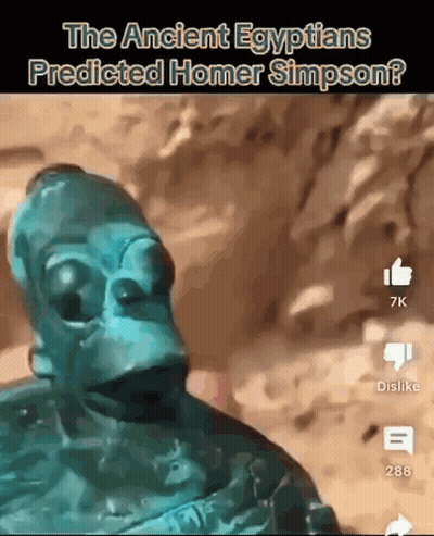 Ancient Egyptians Predicted Homer Simpson Frog Statue GIF