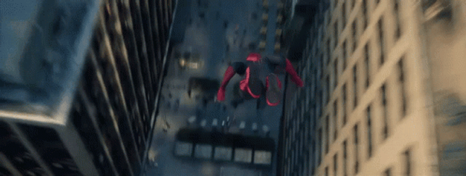 Andrew Garfield Spiderman Swinging On Buildings GIF