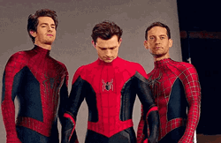 Andrew Garfield Tom Holland Tobey Maguire GIF