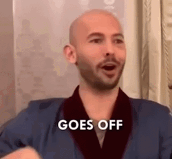 Andrew Tate Wearing Blue Robe Goes Off GIF