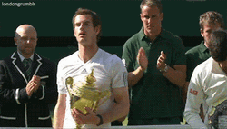 Andy Murray Hugging A Trophy GIF