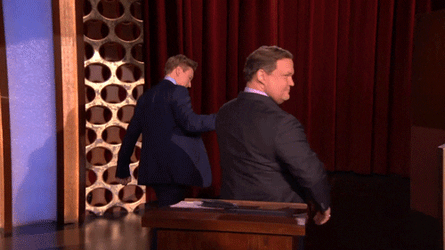 Andy Richter Conan O'Brien Walk Off GIF