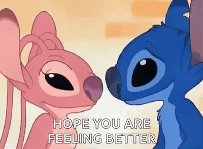Angel And Stitch Looking At Each Other GIF