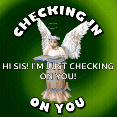 Angel Checking In Green Background GIF