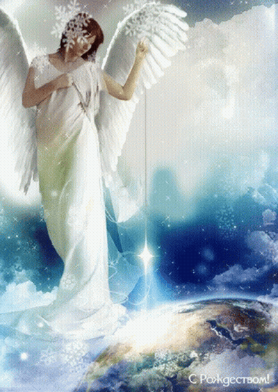 Angel Christmas Card С Рождеством GIF