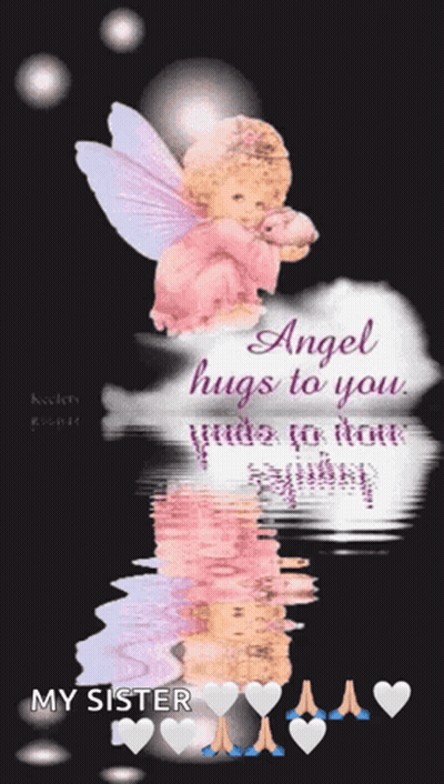 Angel Holding Baby Saying Angel Hugs To You GIF