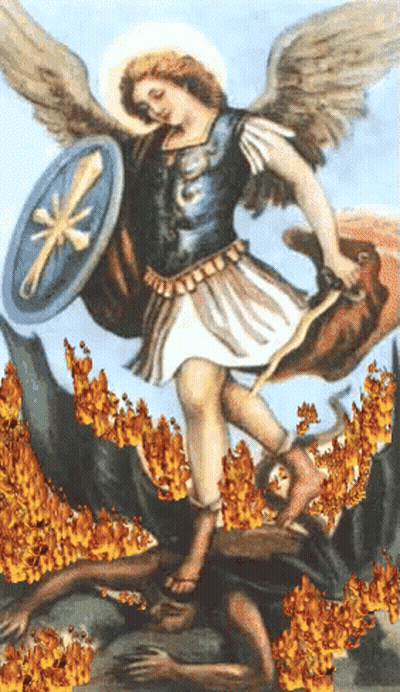 Angel Holding Sword And Shield With Cross GIF