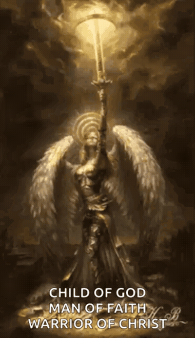 Angel Holding Sword Child Of God Man Of Faith Warrior Of Christ GIF