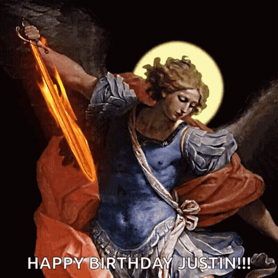 Angel Painting Happy Birthday Justin GIF