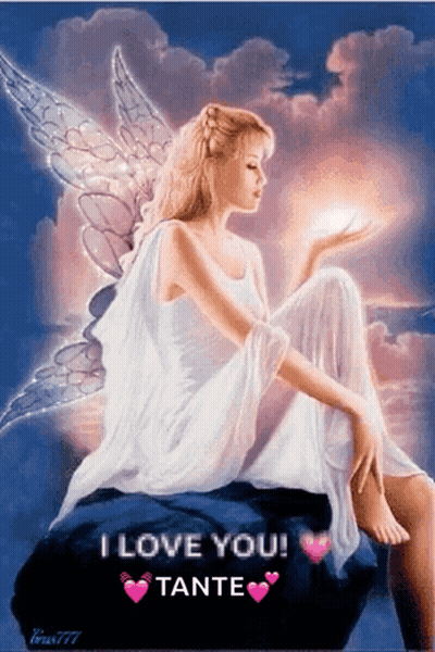 Angel Painting Saying I Love You Tante GIF