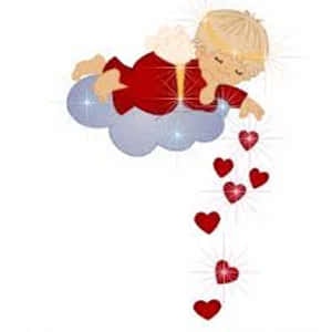 Angel Sending Hearts Funny Love GIF