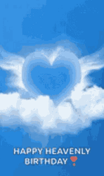 Angel Shaped Clouds Happy Heavenly Birthday GIF