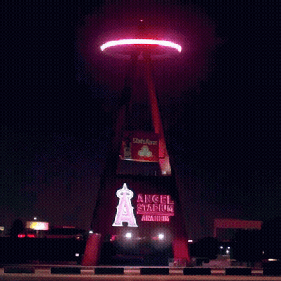 Angel Stadium Sign Light Up That Halo GIF