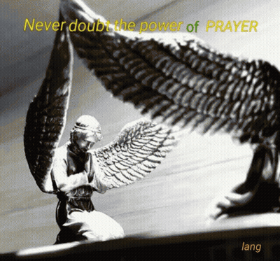 Angel Statue With Never Doubt Prayer GIF
