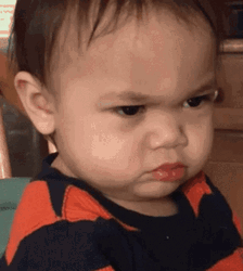Anger Issues Of Baby In Stripes Shirt GIF