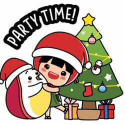 Angkukueh Girl And Friend Merry Christmas  GIF