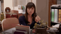 Angry Aubrey Plaza Wielding Scissors GIF