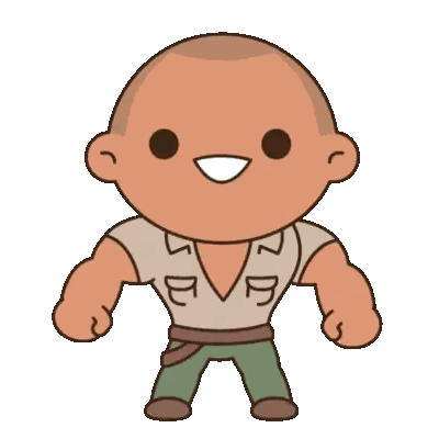 Angry Bald Man Cartoon Sticker