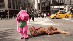 Angry Barney Punch GIF