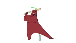 Angry Bear Hitting Bottles Cartoon GIF