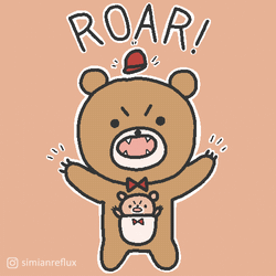 Angry Bear Roar Animated Cartoon GIF