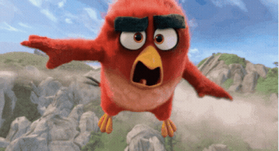Angry Bird Flying With Wings Outstretched GIF