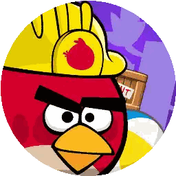 Angry Bird In Hard Hat With Pomegranate Sticker