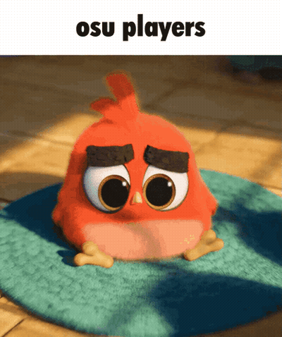 Angry Bird Laying On Blue Mat Osu Players GIF