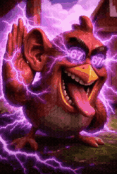 Angry Bird Wearing Sunglasses With Numbers 67 GIF