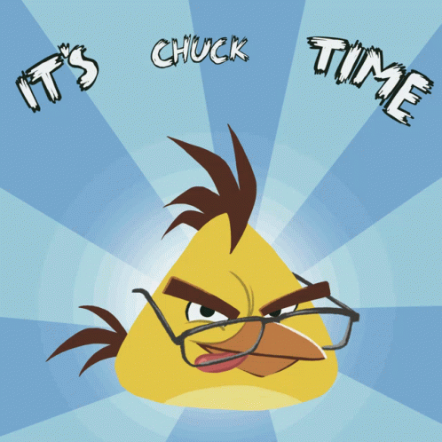 Angry Bird With Glasses And It's Chuck Time GIF